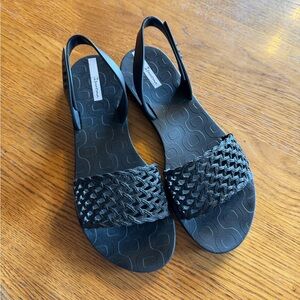 Stylish Black Woven Sandals